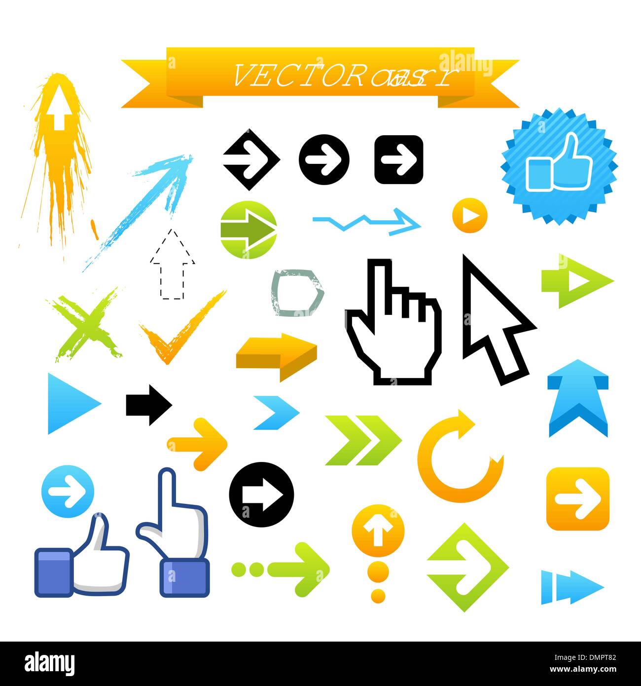 Auflistung der Vektorpfeile. Web-Design-Darstellung Stock Vektor