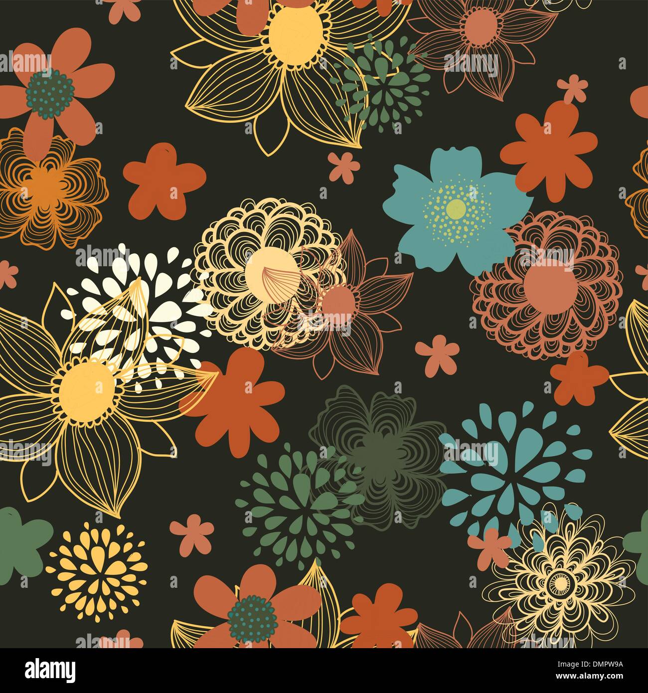 Nahtlose Textur mit Blumen Stock Vektor