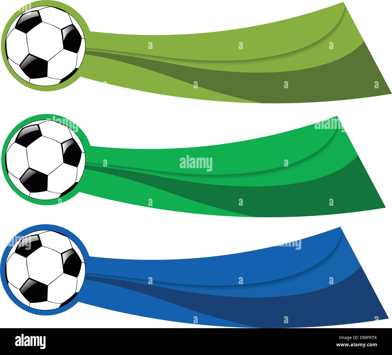 der Vektor Farbe Fußball Banner-set Stock Vektor