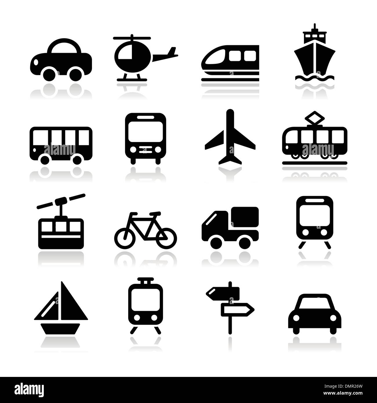 Transport, Reise-Vektor Icons Set Isoalted auf weiß Stock Vektor