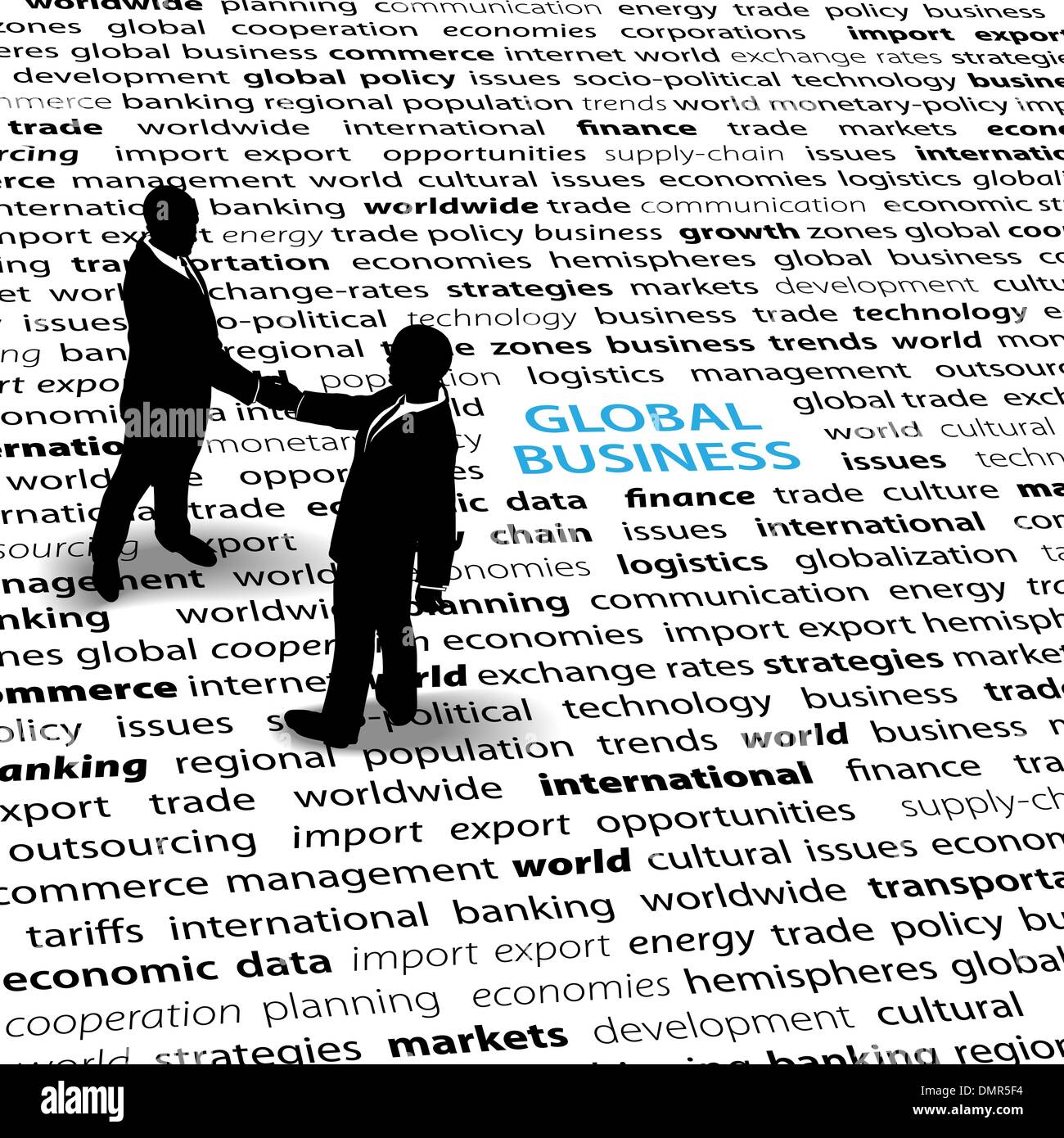 Geschäft Leute globale Wirtschaftsfragen Textseite Stock Vektor