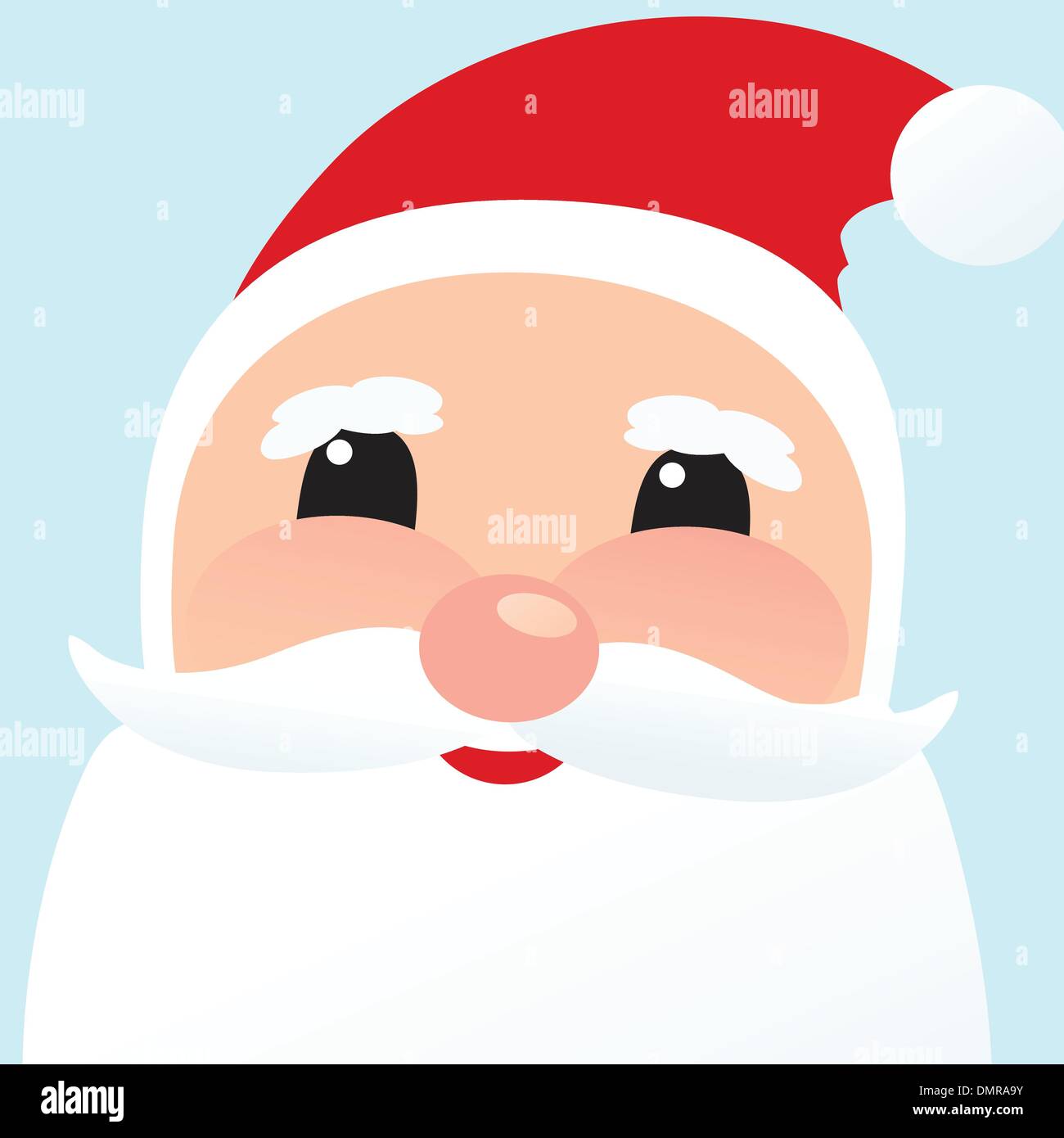 Weihnachtskarte mit Santa Klaus Gesicht Stock Vektor