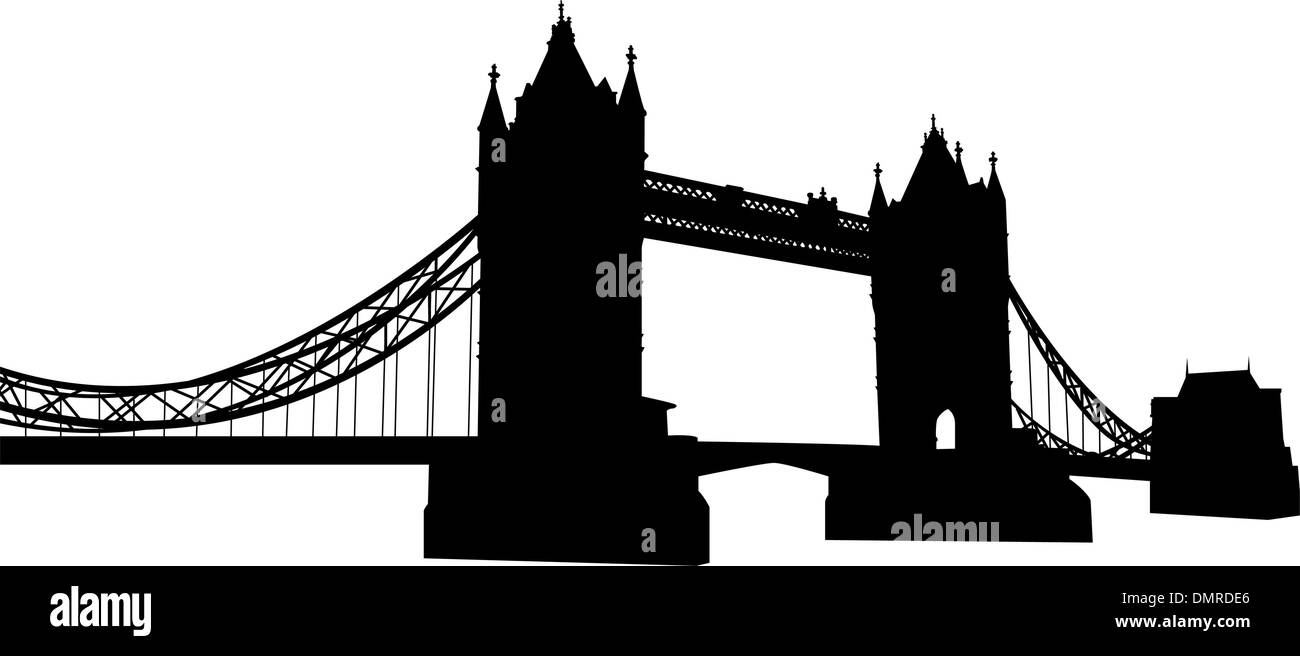 Brücke-Turm-silhouette Stock Vektor