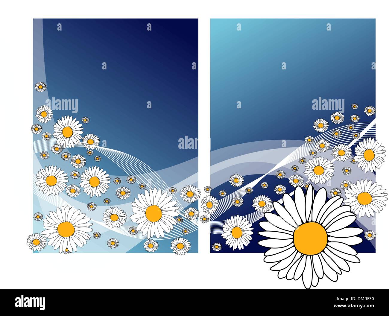Abstrakte Wiese mit Blumen Stock Vektor