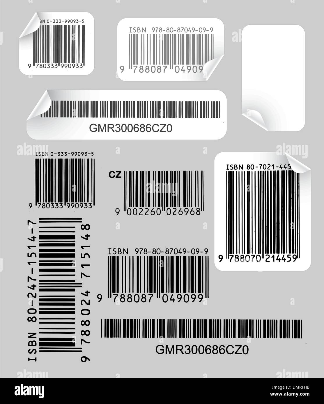 Etiketten mit Barcodes Stock Vektor