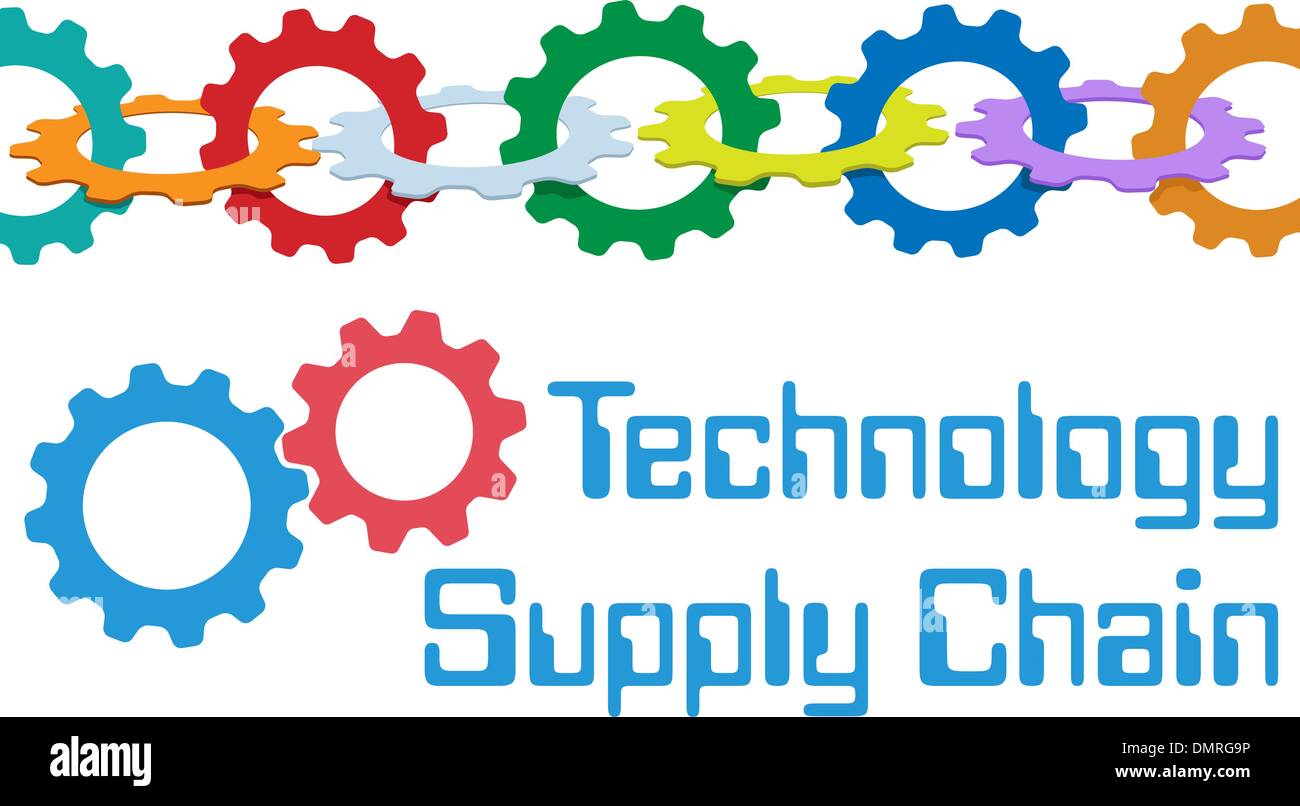 Getriebe-Technologie Supply Chain Management Grenze Stock Vektor