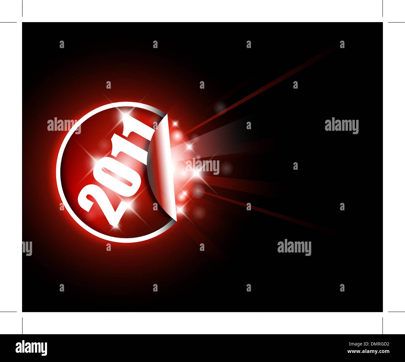 Große rote Label für Silvester 2011 Stock Vektor