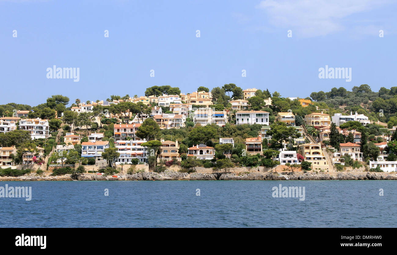 Panoramische Ansicht der Stadt Alcudia auf der Insel Mallorca, Spanien. Stockfoto