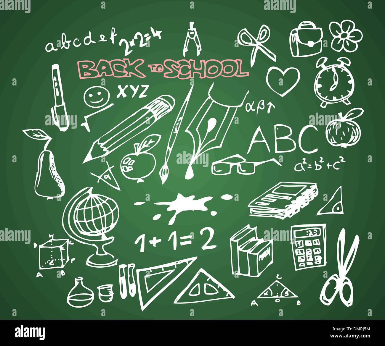 Zurück zur Schule - set Schule Doodle-Vektor-Illustrationen Stock Vektor