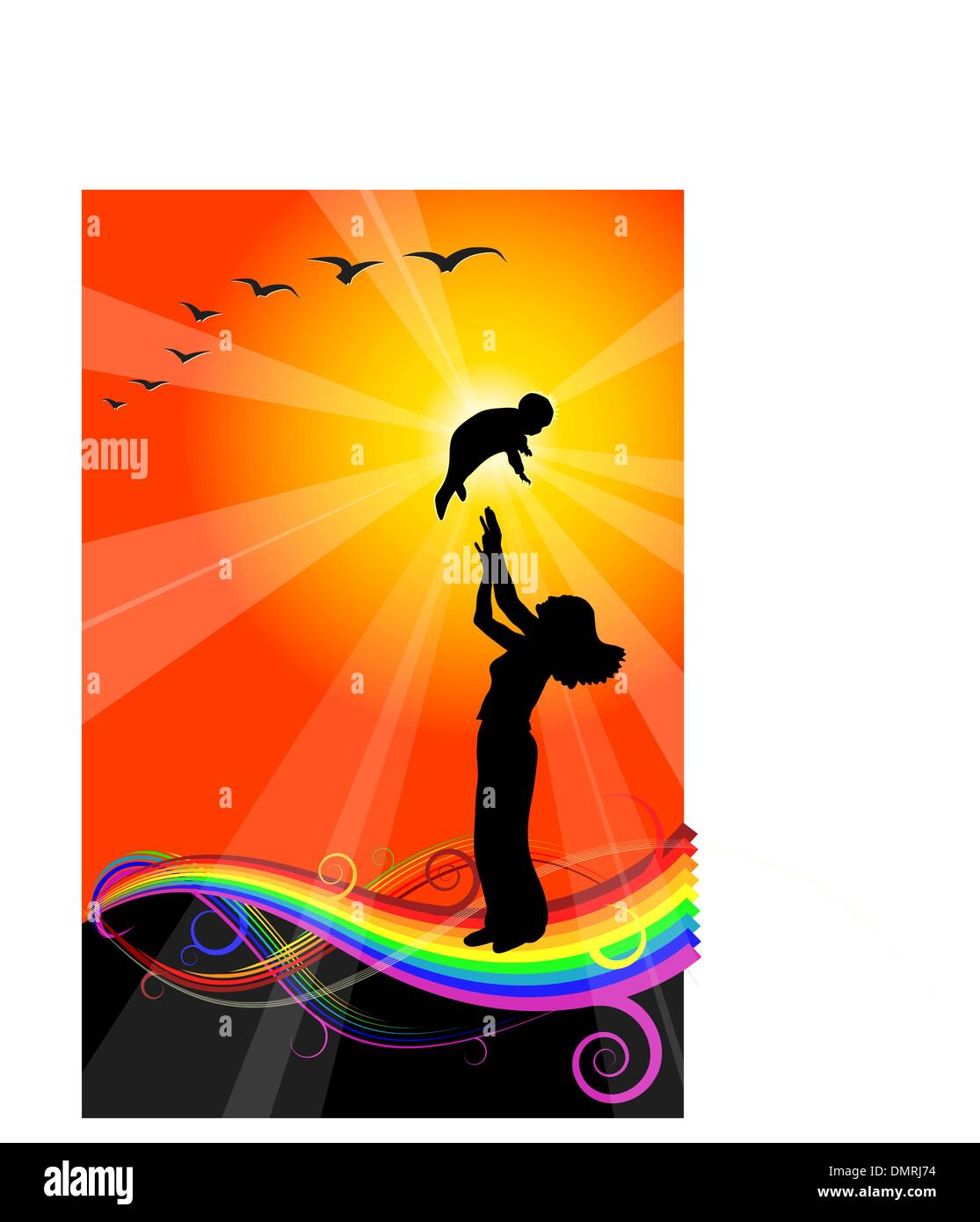 Familie Liebe - Frauen und ihr Kind Stock Vektor