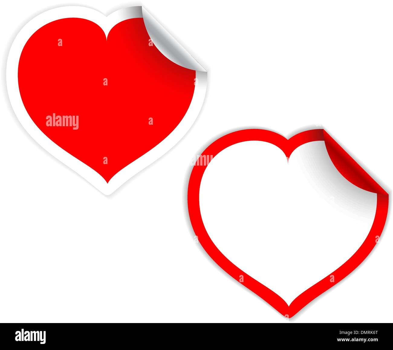 Rotes Herz Aufkleber / Sticker Stock Vektor