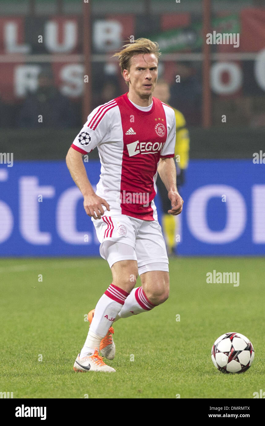 Mailand, Italien. 11. Dezember 2013. Christian Poulsen (Ajax) Fußball / Fußball: UEFA Champions League-Gruppe H-Match zwischen AC Milan 0-0 Ajax im Stadio Giuseppe Meazza in Mailand, Italien. © Maurizio Borsari/AFLO/Alamy Live-Nachrichten Stockfoto