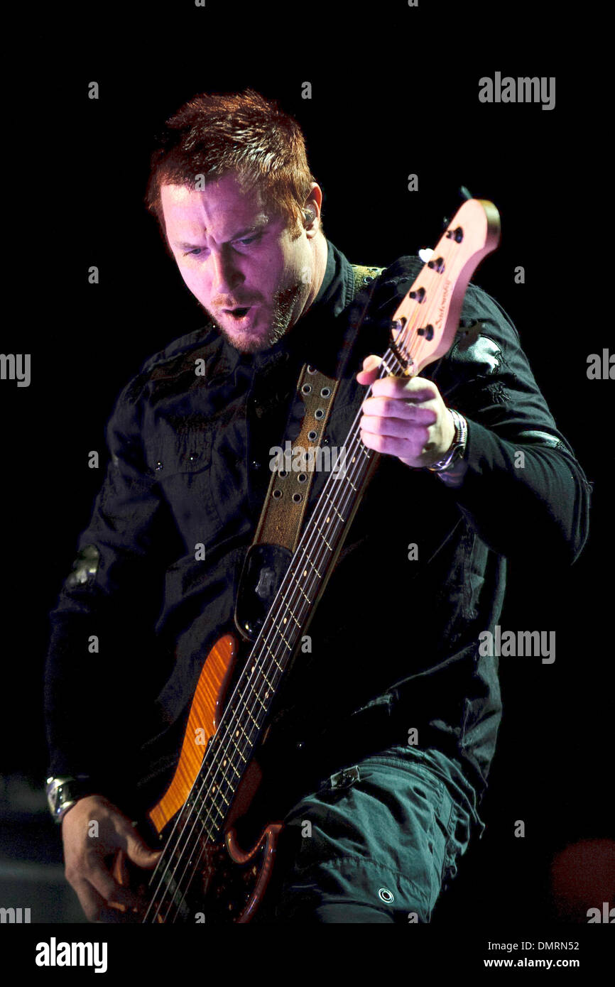 Creed Bassist Brian Marshall während der Show Bands in Dallas Texas (Credit-Bild: © Steven Leija/Southcreek Global/ZUMApress.com) Stockfoto