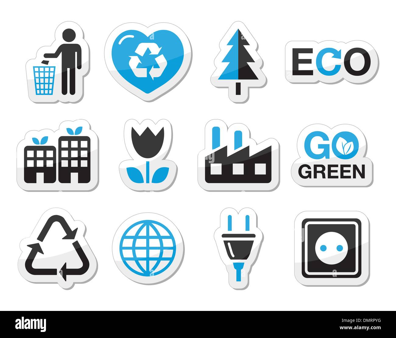 Ökologie, grüne, recycling-Vektor-Icons set Stock Vektor