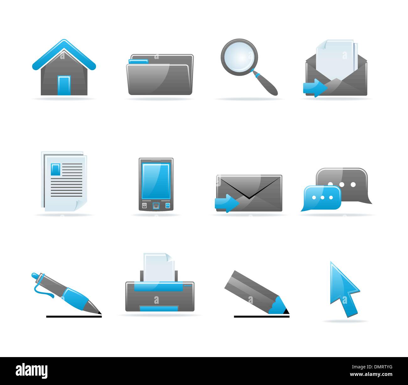 Glossy Icon-set Stock Vektor