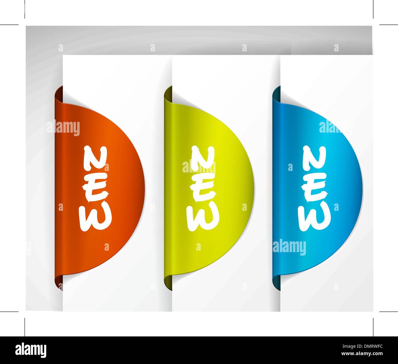 Runde Aufkleber / Sticker für ein neues Element Stock Vektor