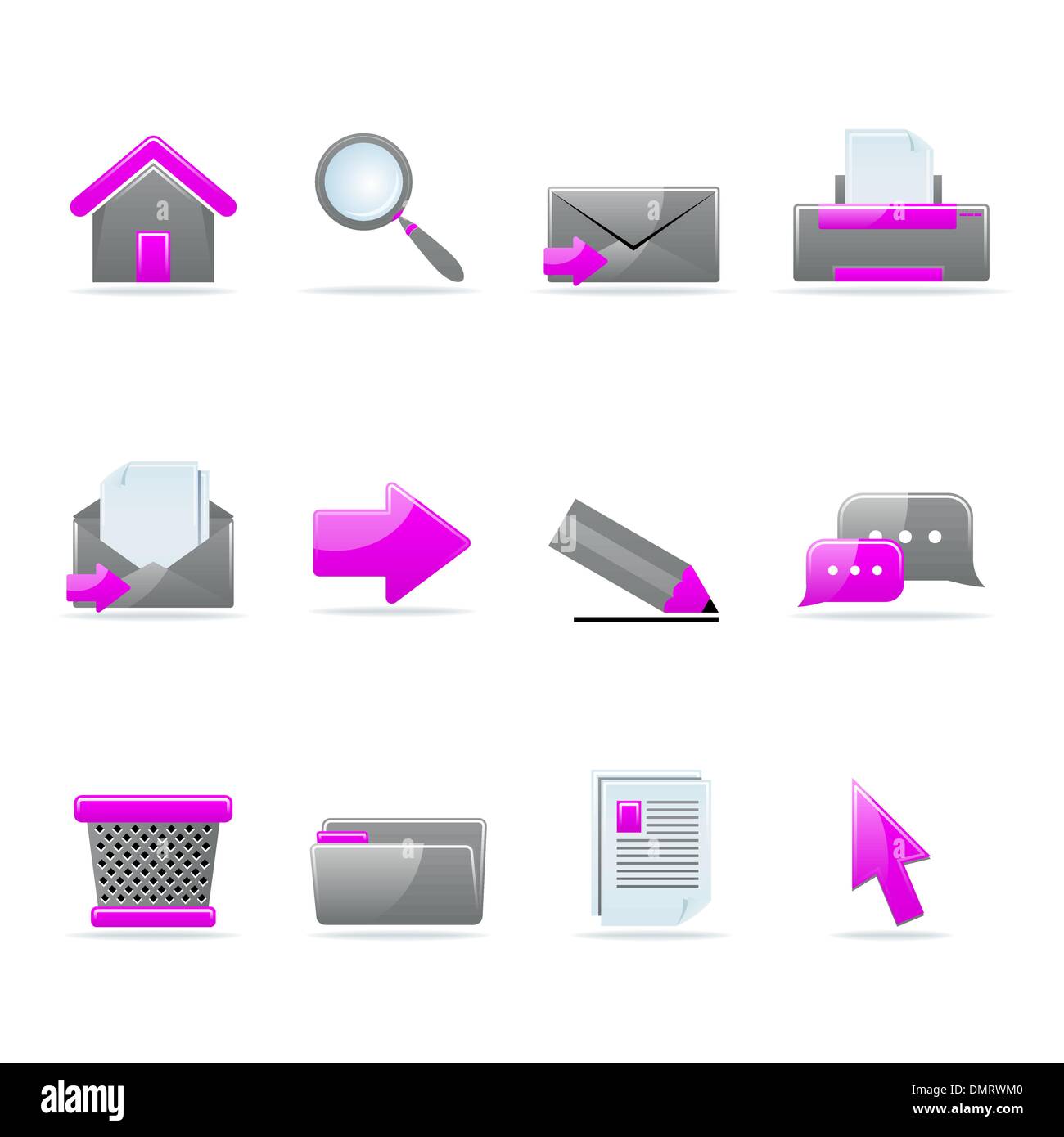 Glossy Icon-set Stock Vektor