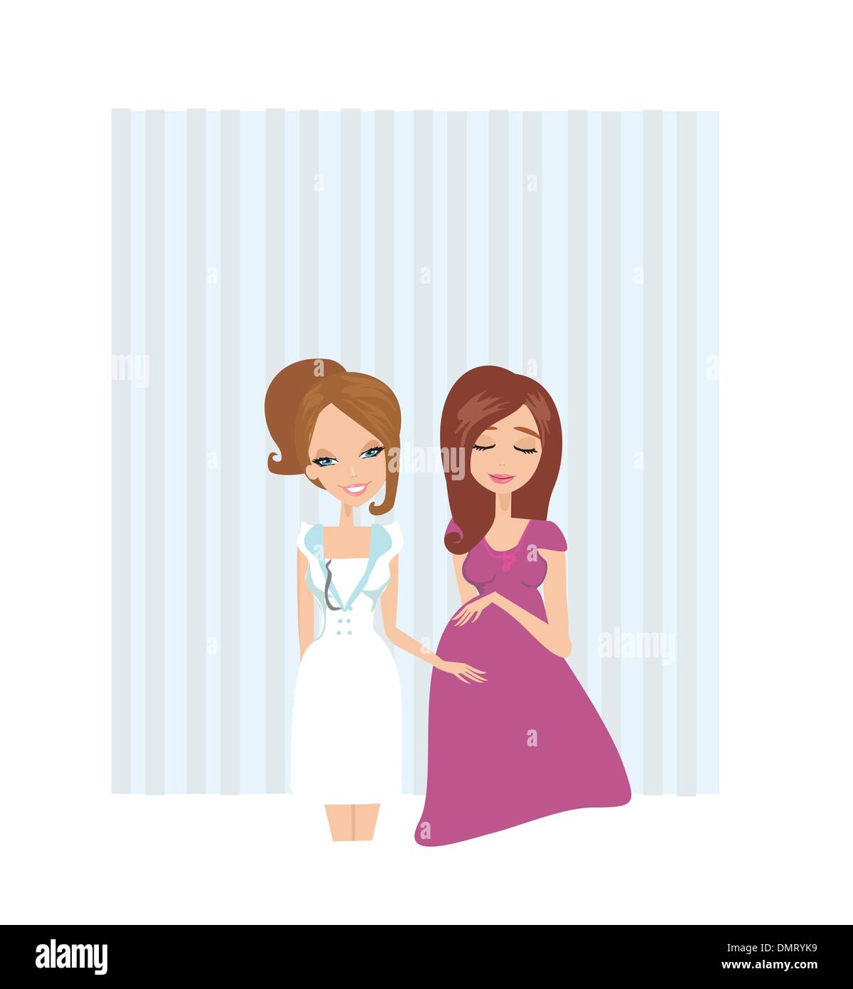 Beispiel für eine schwangere Frau, die eine vorgeburtliche Untersuchung Stock Vektor