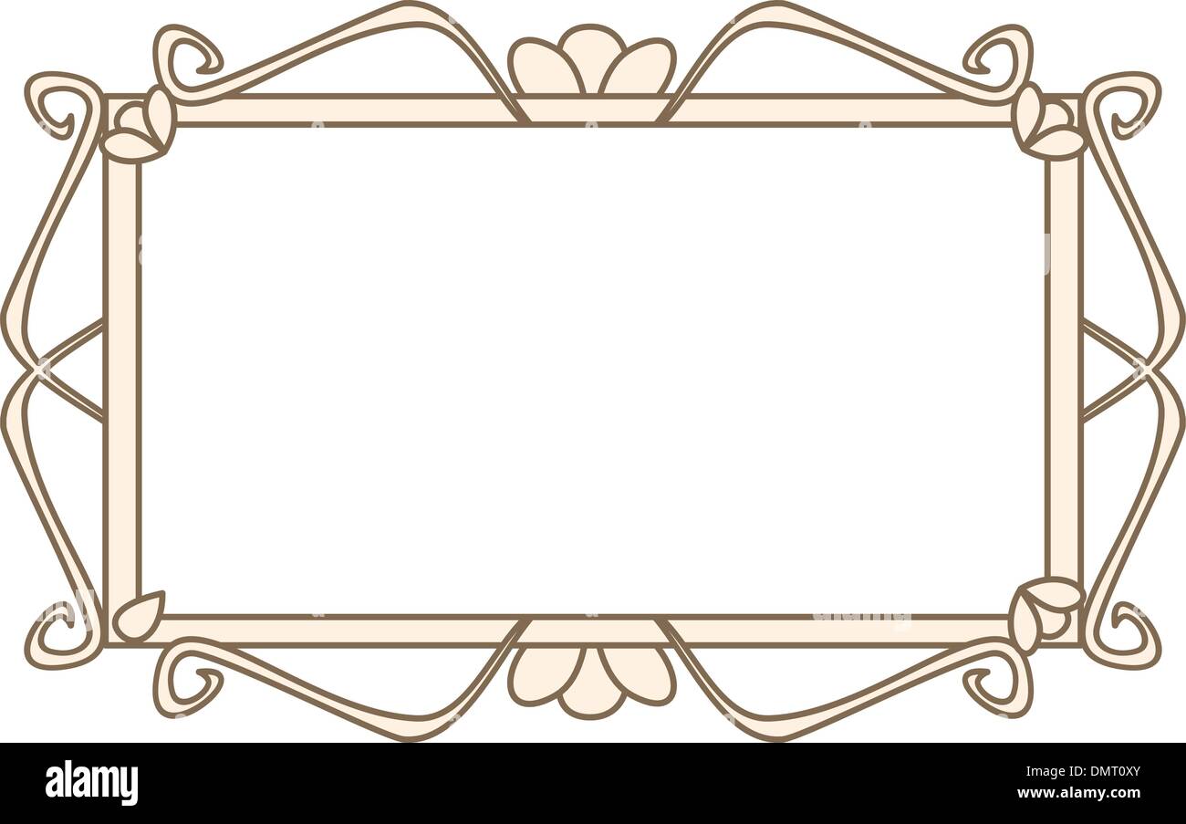 Retro-Vektor Art-deco-rosa Rahmen mit weißer Leerraum Stock Vektor