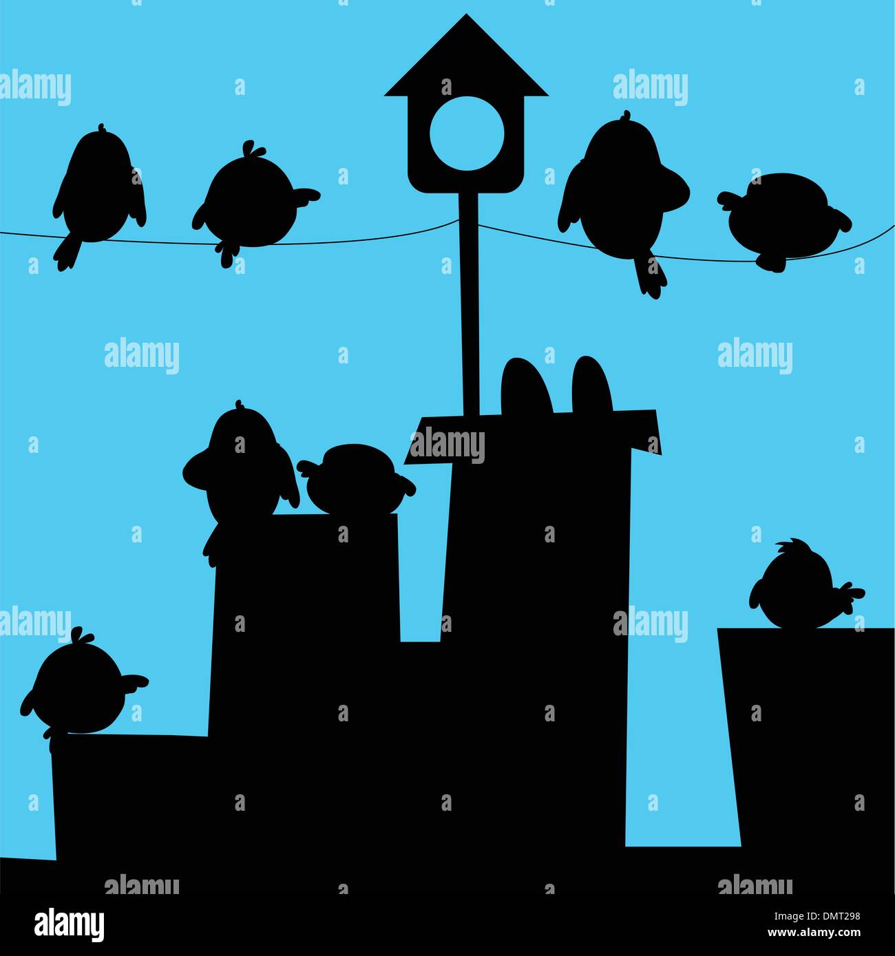 Vögel-Silhouetten-Hintergrund Stock Vektor
