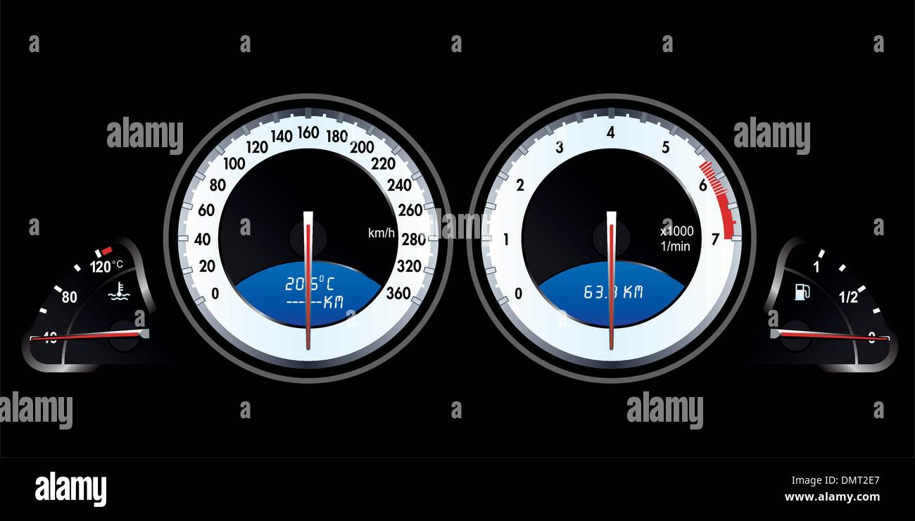 Speedometer car speedometer speed mph Stock-Vektorgrafiken kaufen - Alamy