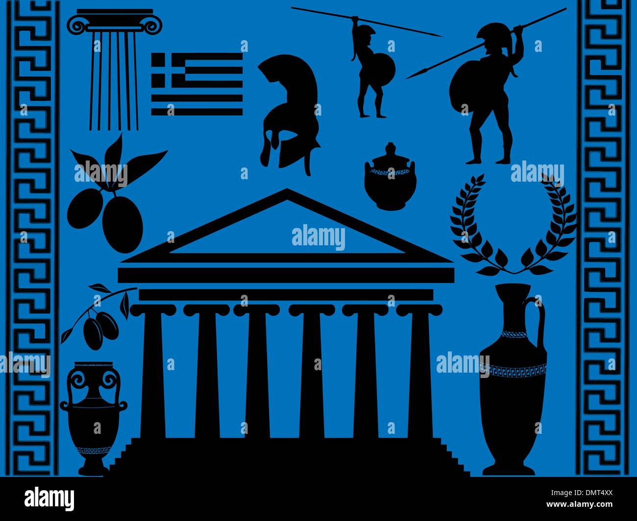 Traditionelle Symbole von Griechenland Stock Vektor
