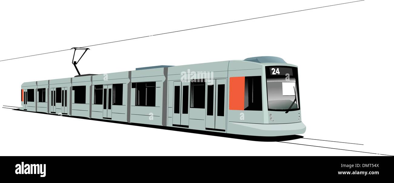 Stadtverkehr. Straßenbahn. Vektor-illustration Stock Vektor