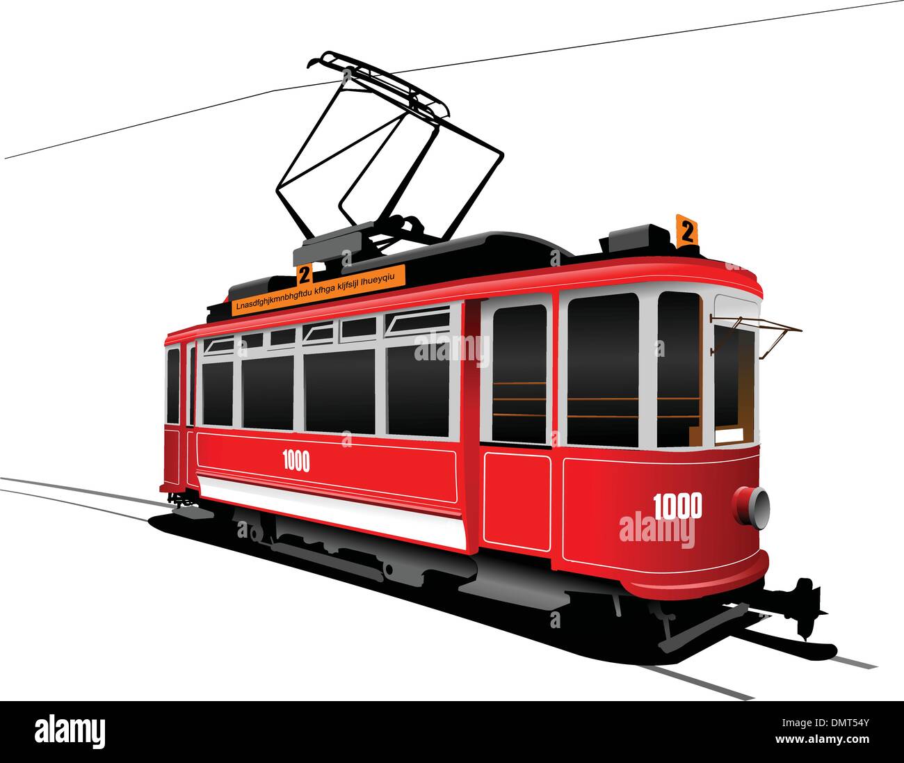 Stadtverkehr. Oldtimer Straßenbahn Stil. Vektor-illustration Stock Vektor