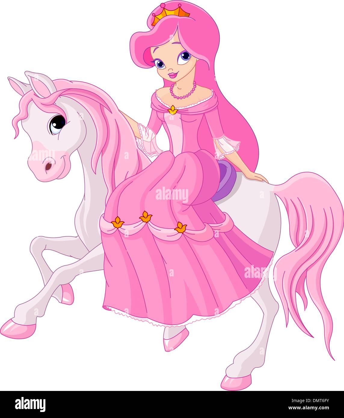 Prinzessin Reitpferd Stock Vektor