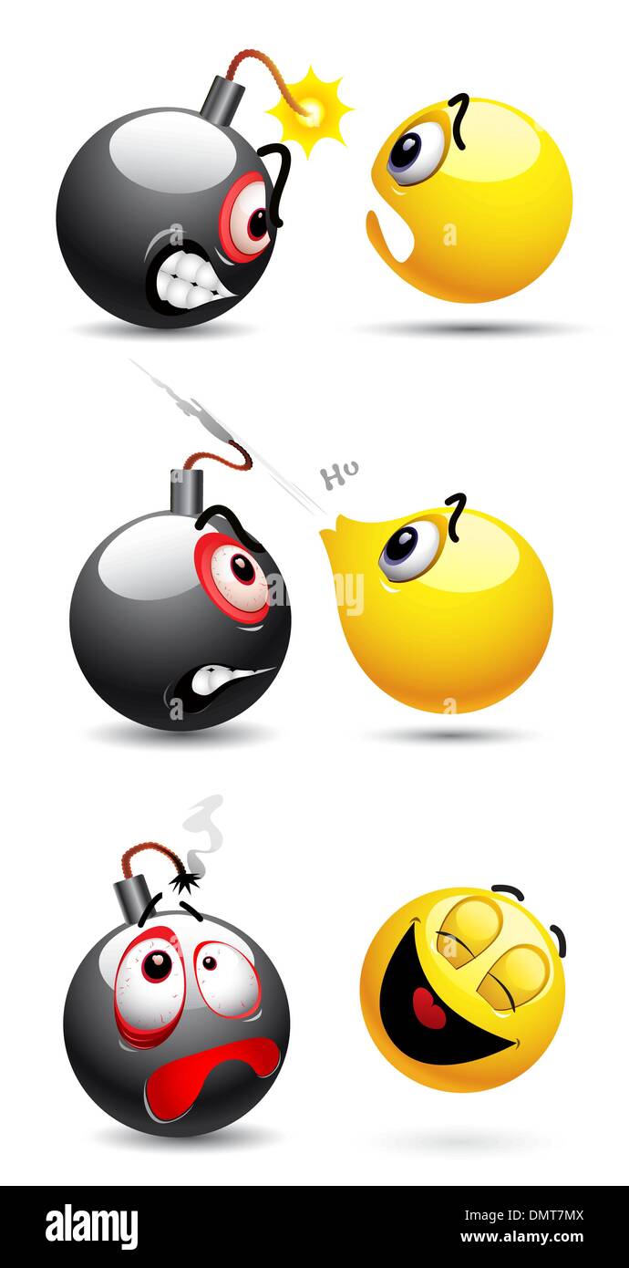 Smiley-Kugel und Smiley-Bombe Stock Vektor