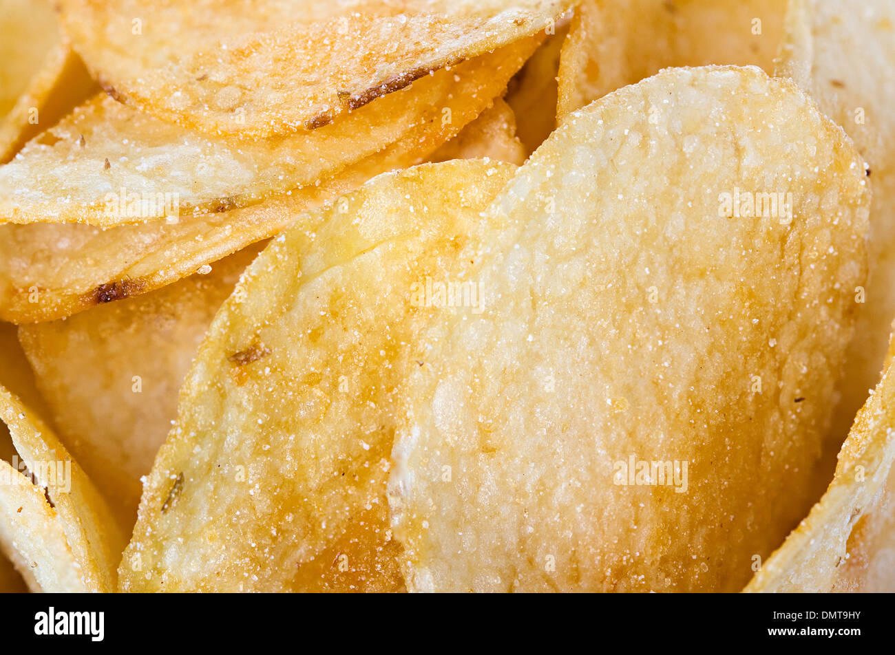 Kartoffel-Chips, Hintergrund Stockfoto