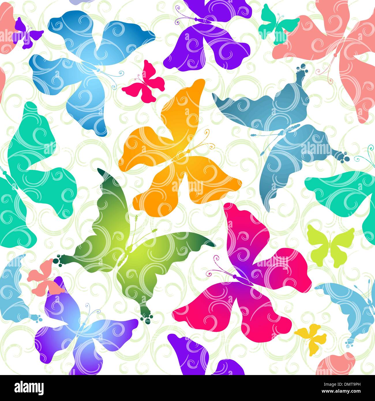 Bunte Schmetterlinge. Nahtlose Muster Stock Vektor