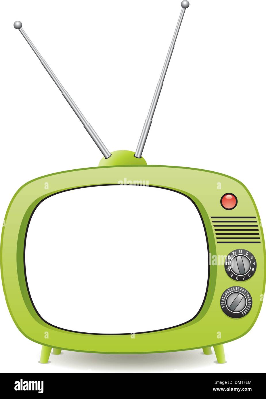 Vektor grün Retro-TV-Gerät Stock Vektor