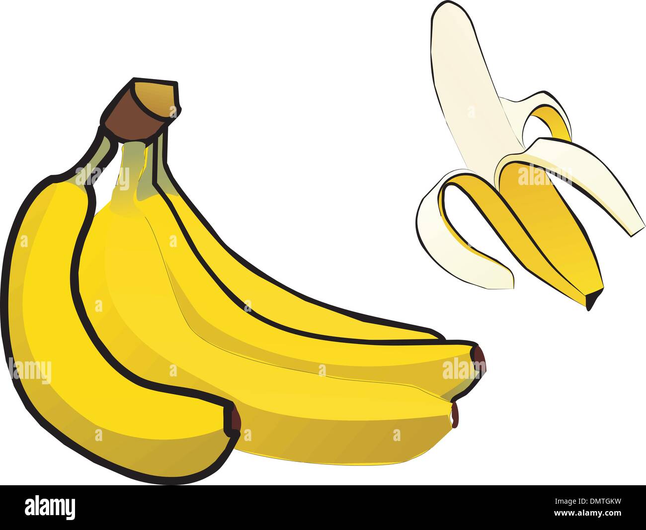 Banane set isolierte Abbildung Stock Vektor