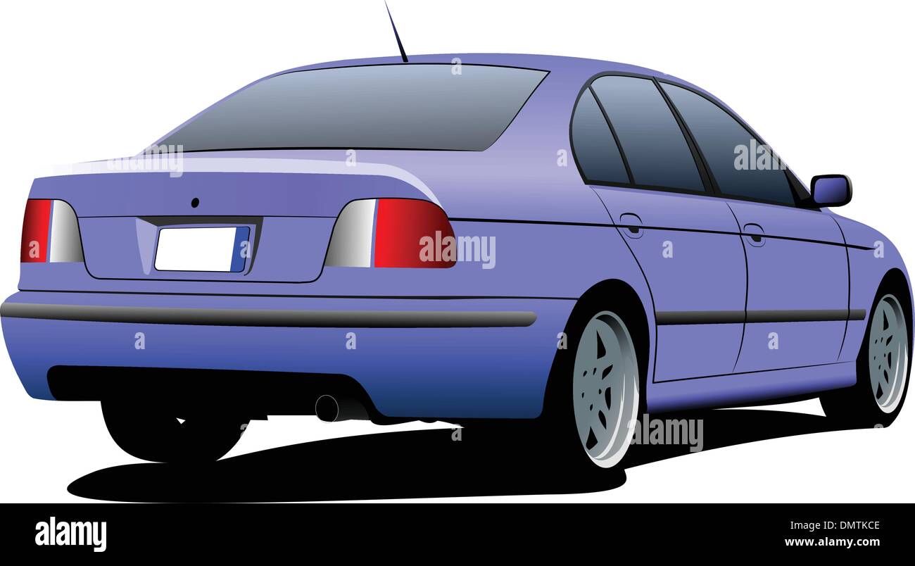 Blaue Limousine auf der Straße. Vektor-illustration Stock Vektor