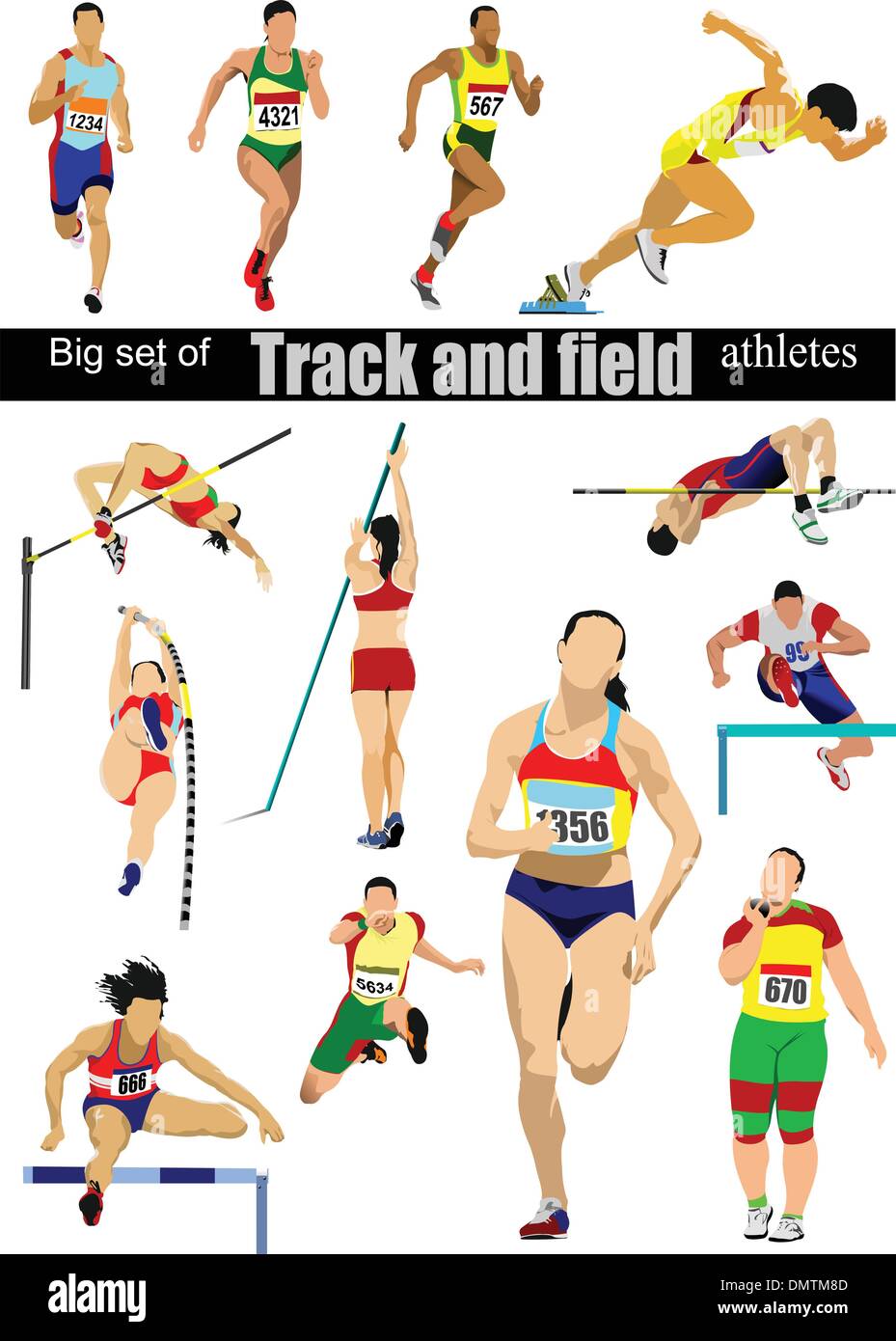 Großen MEZ des Leichtathleten. Vektor-Illustration. Stock Vektor