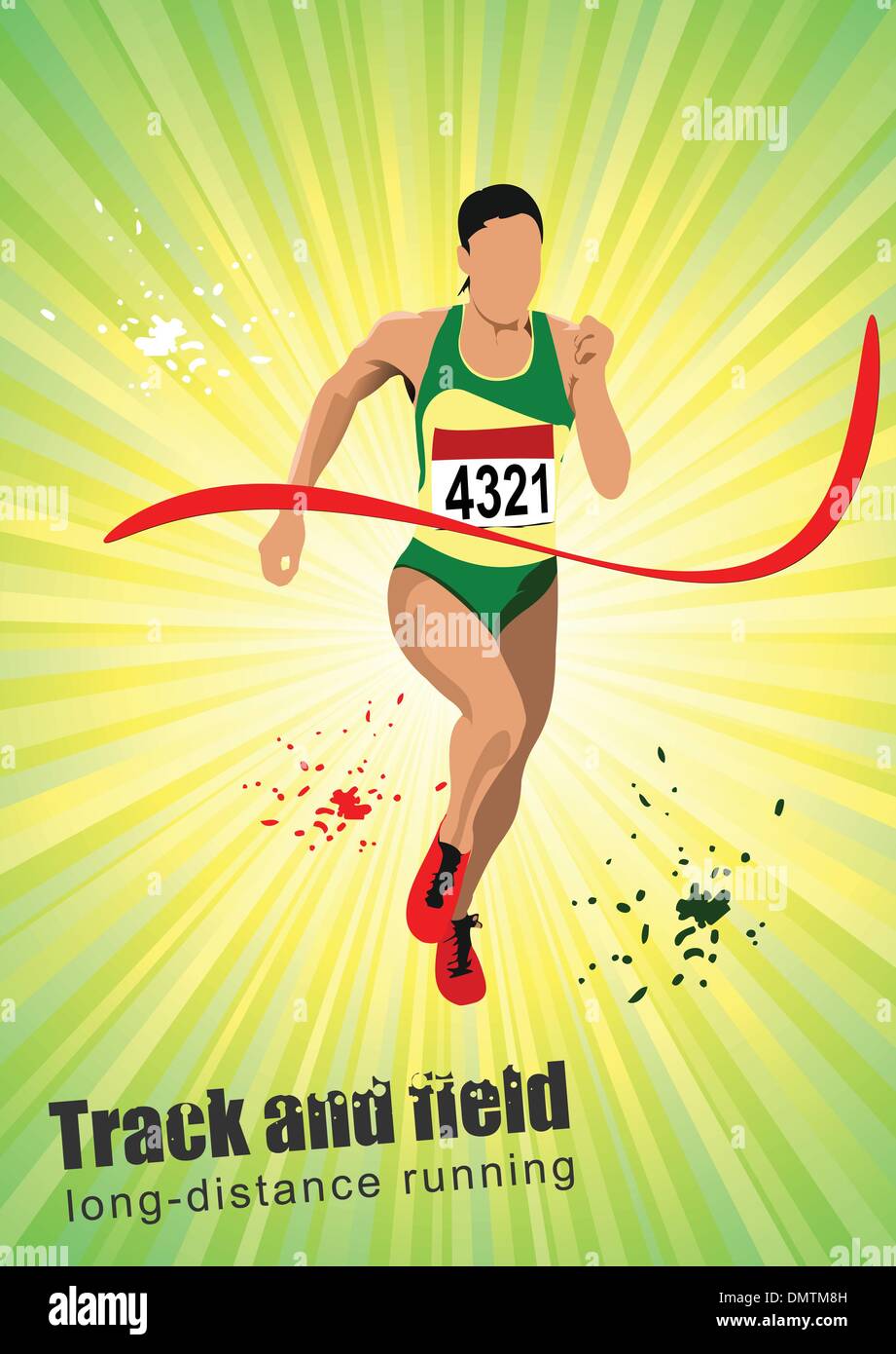 Mittel-und Langstreckenläufer. Plakat. Vektor-illustration Stock Vektor