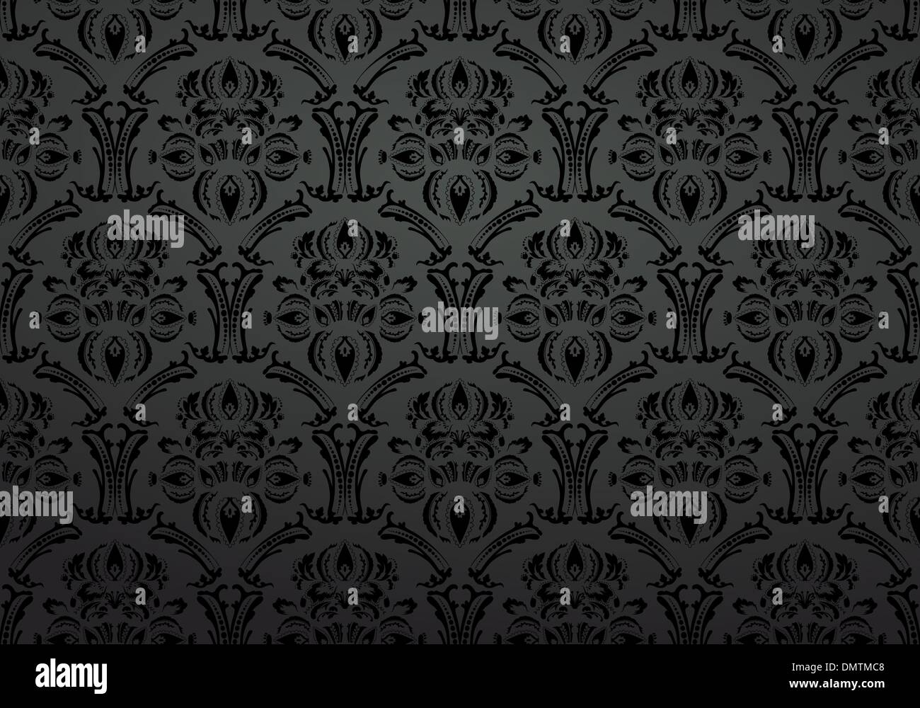 Textile Tapeten Ornament schwarzen Hintergrund Stock Vektor