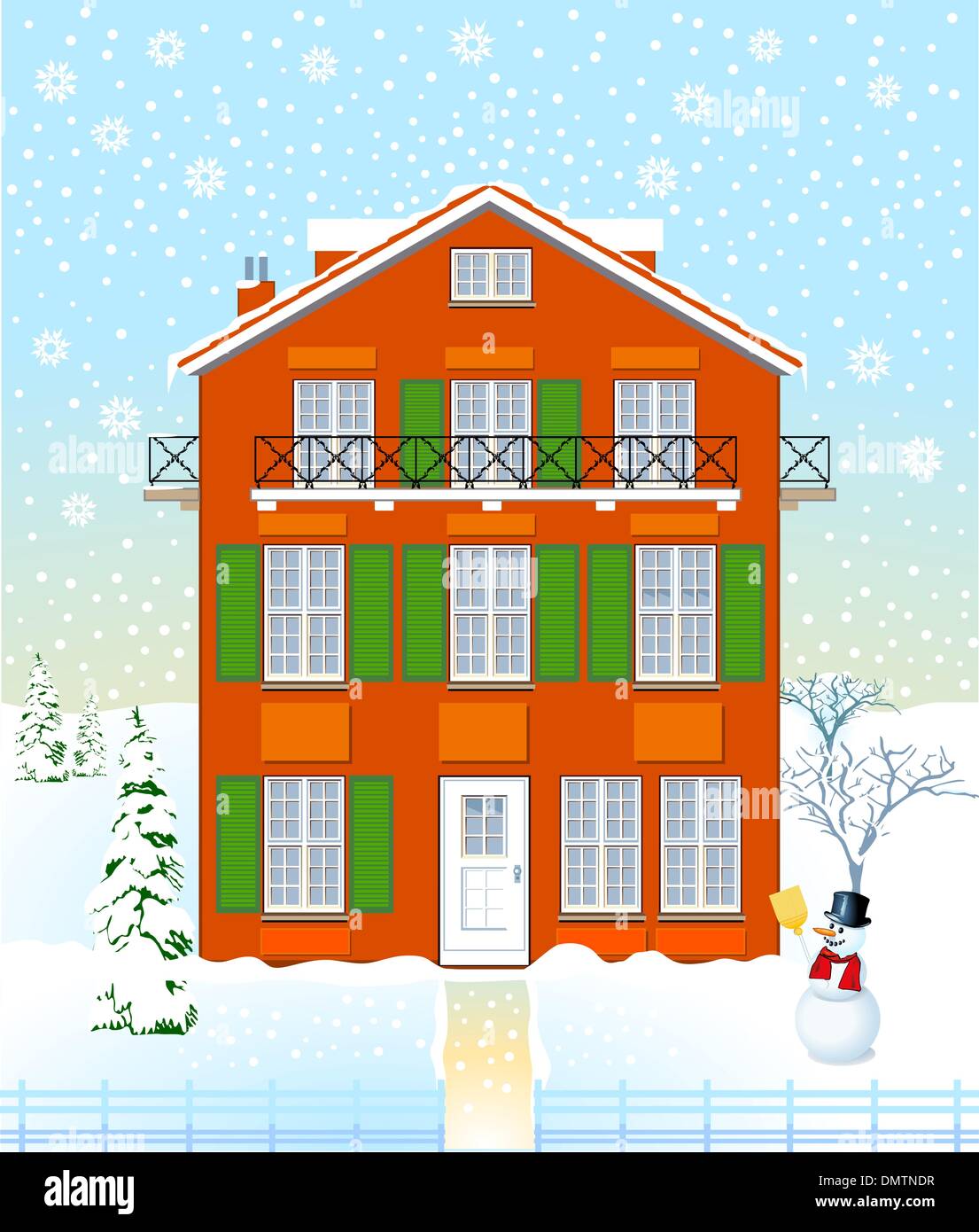 Haus im winter Stock Vektor