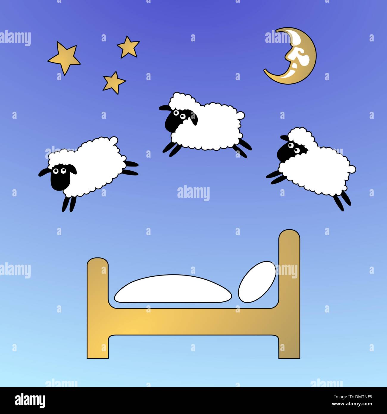 Schafe am Himmel Zaun springen Stock Vektor