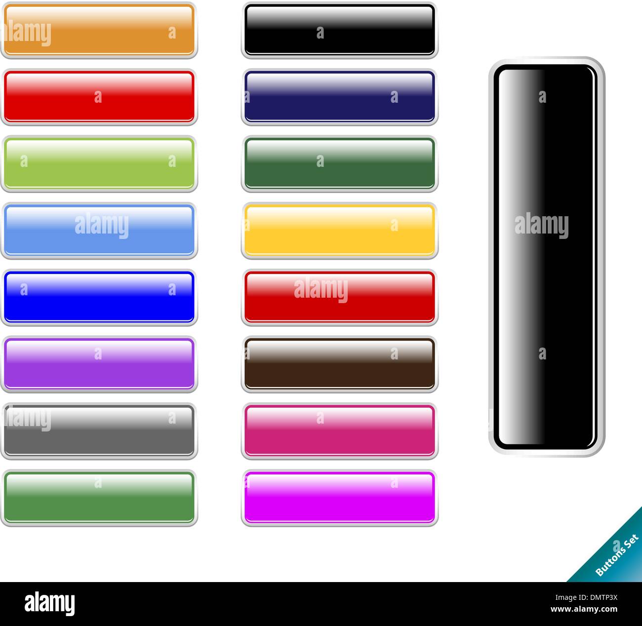 Sammlung von Multi farbige Hochglanz Internet-Tasten. Leicht zu bearbeiten Stock Vektor