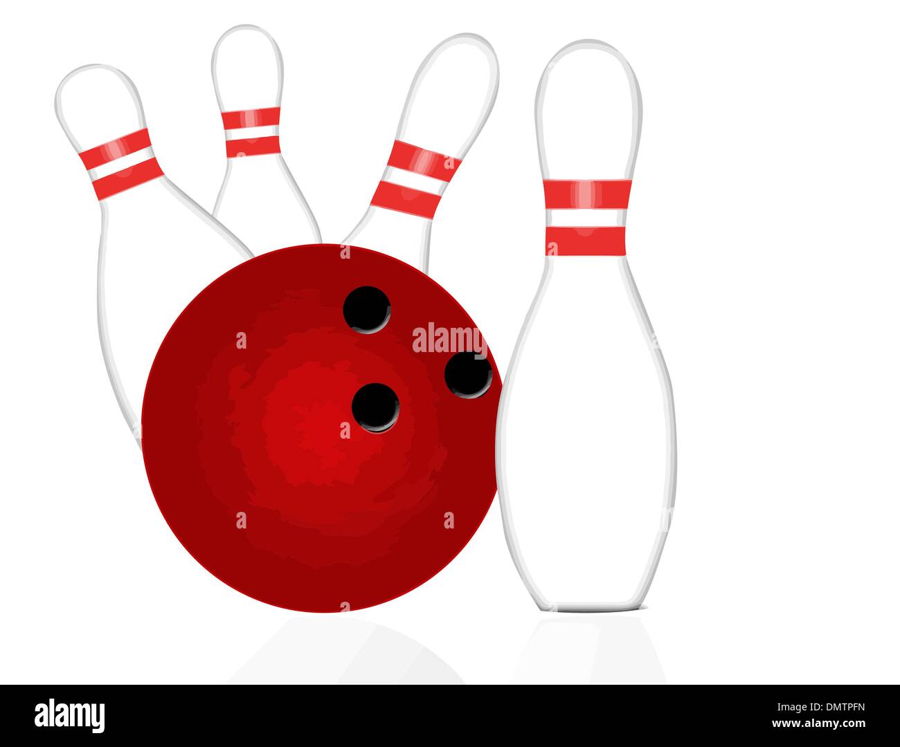 Bowling-Kugel und pins Stock Vektor