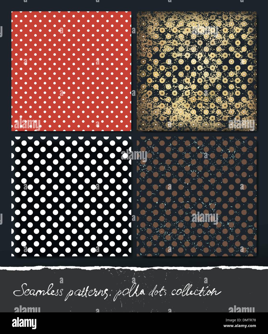 Polka Dots Hintergründe Sammlung. Vektor, EPS10. Stock Vektor