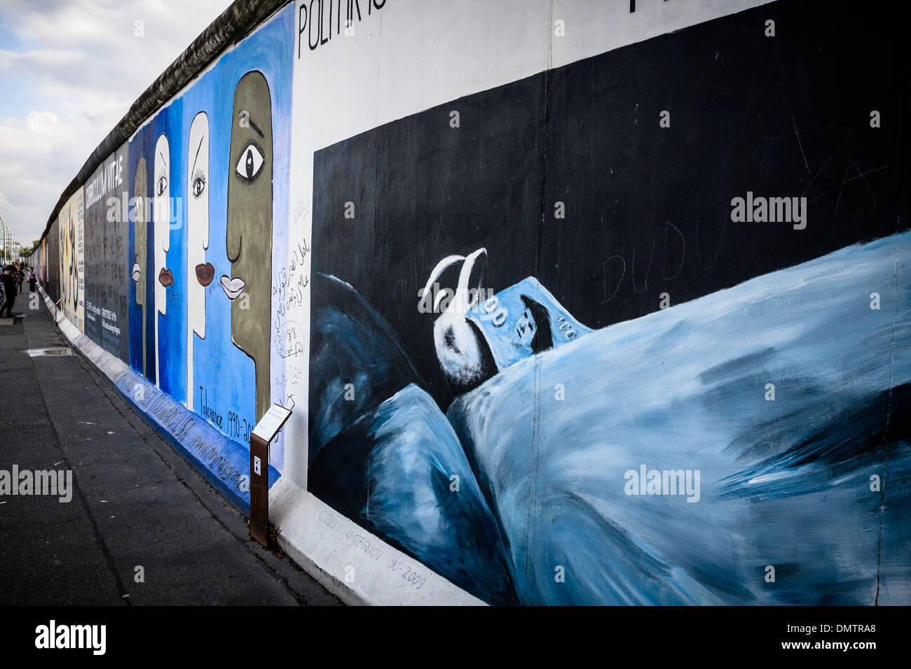 East Side Gallery Abschnitt der Berliner Mauer Stockfoto