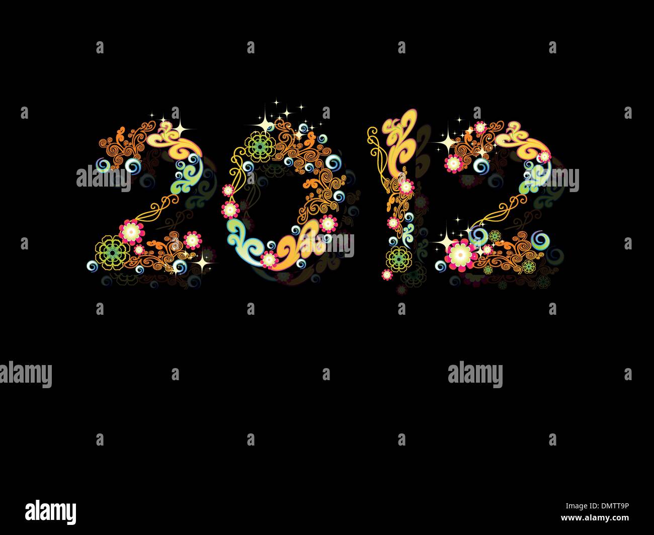 bunte kreative Floristik Arbeit 2012 Stock Vektor