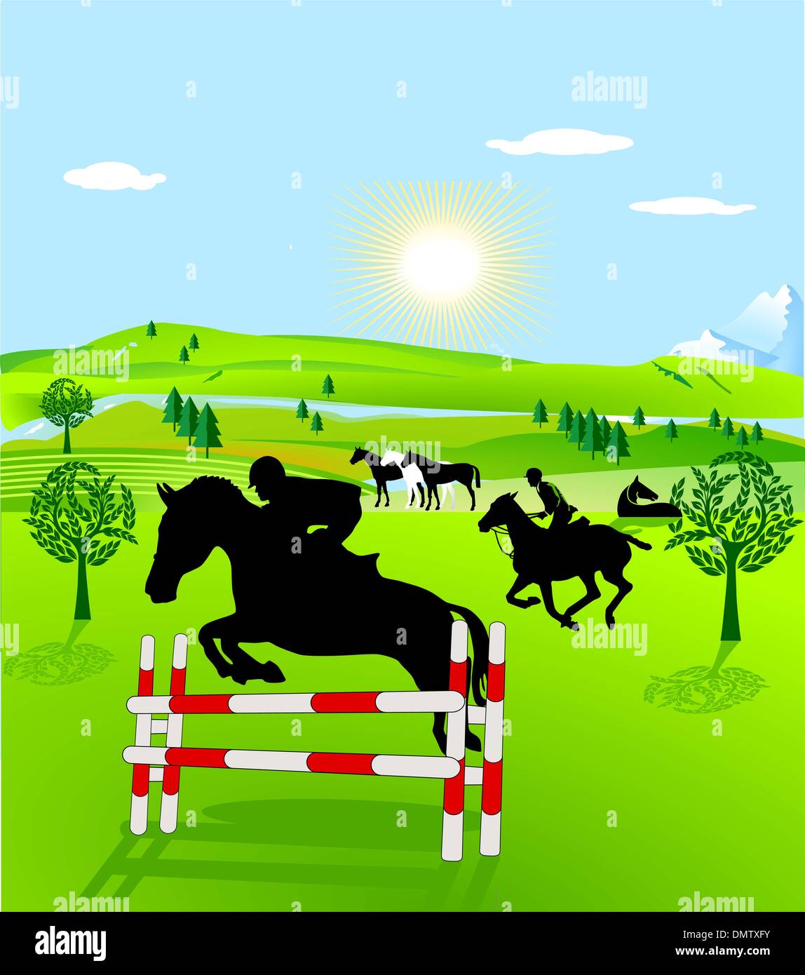 Springreiten-event Stock Vektor