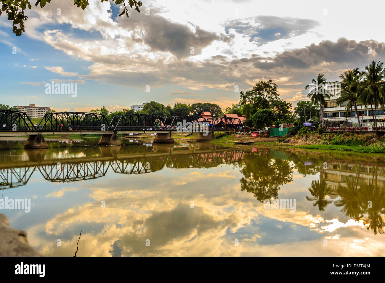 Ping-Fluss in Chiang Mai City, Thailland Stockfoto