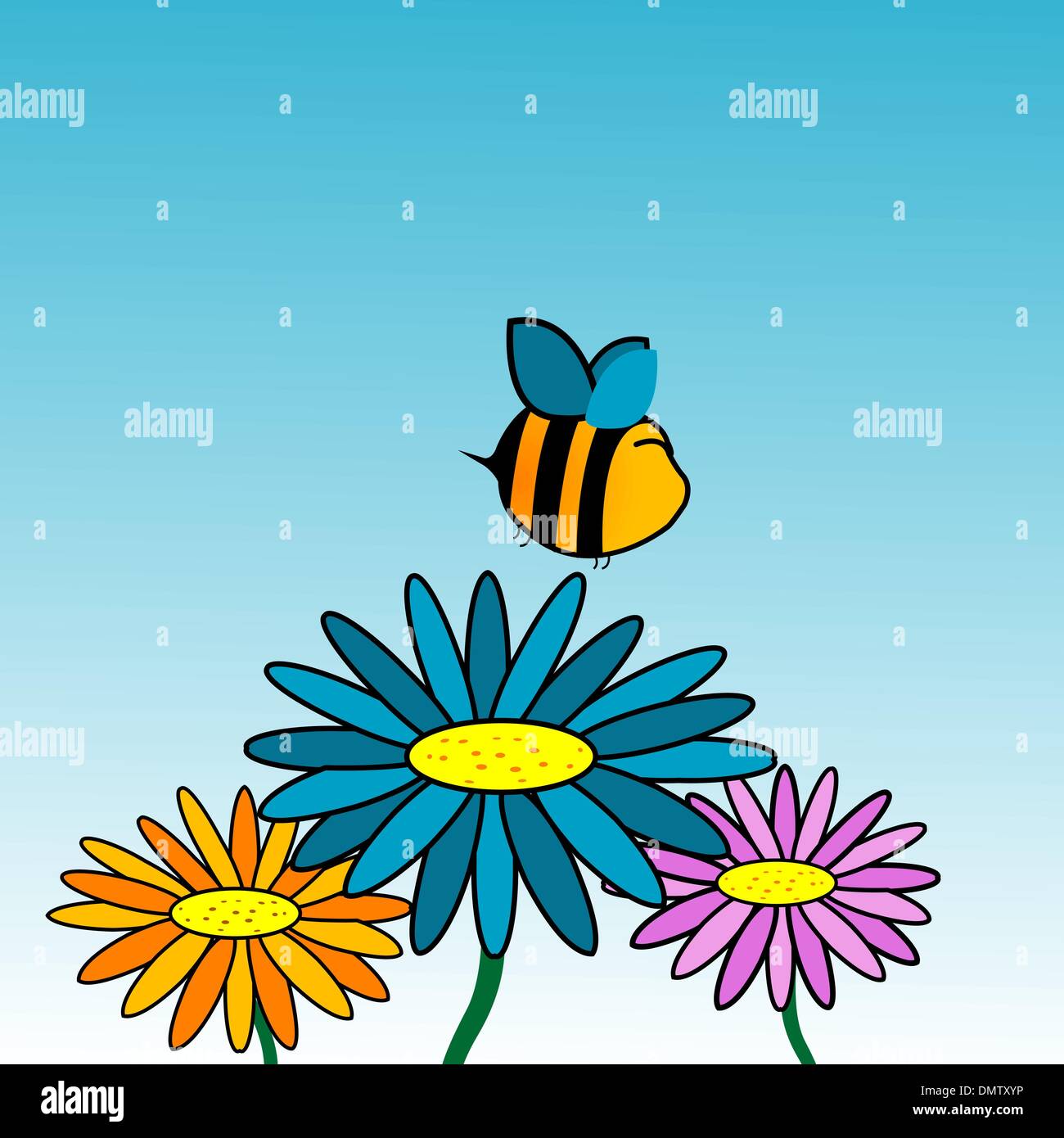 Glückliche Bienen cartoon Stock Vektor