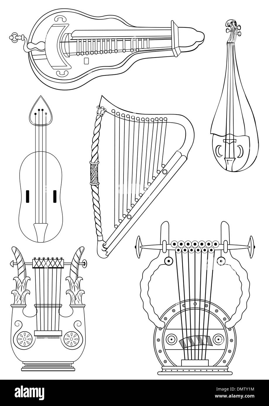 Mittelalter musik instrumente Stock-Vektorgrafiken kaufen - Alamy