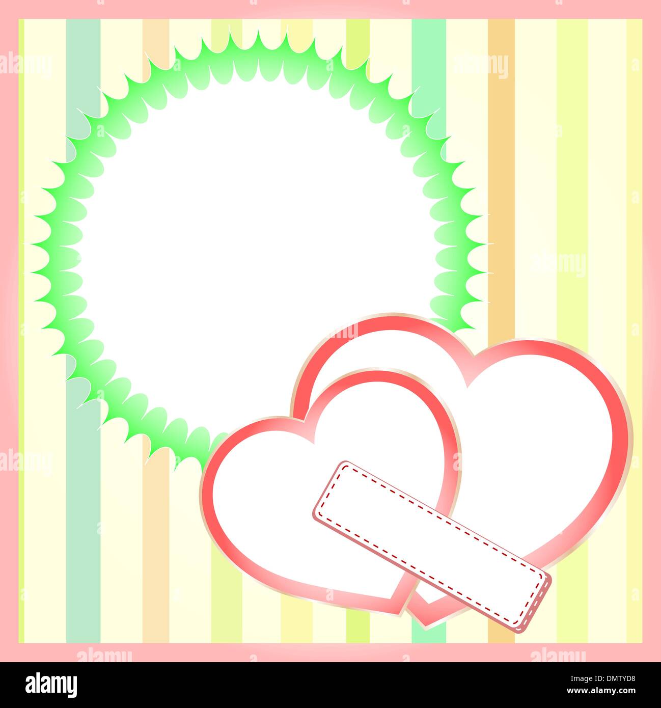 Zwei Herzen Papierhintergrund, Sankt Valentinstag Vektor Stock Vektor